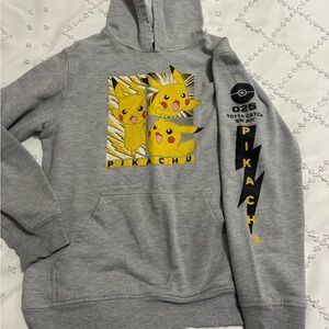 Gray Pikachu Hoodie with Yellow Accents